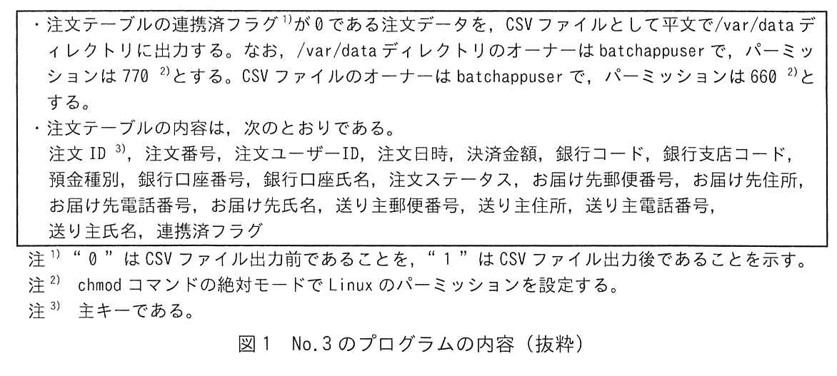 図1 No.3 のプログラムの内容(抜粋)
