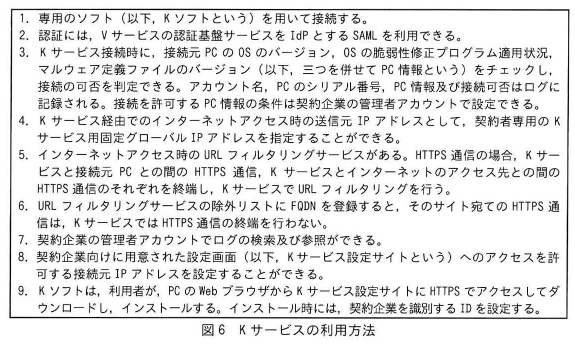 図6 Kサービスの利用方法